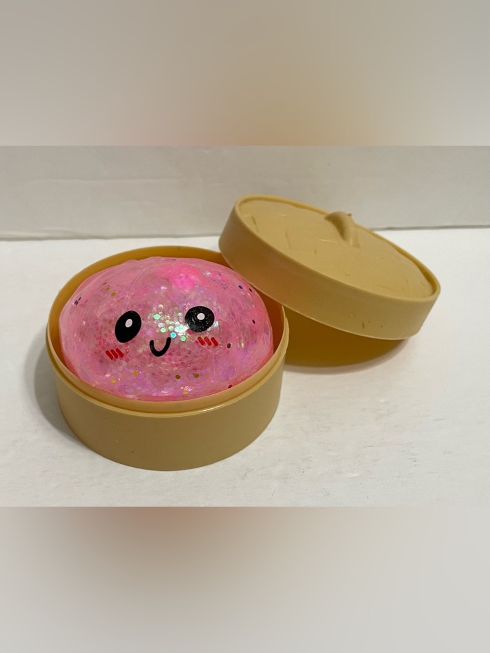 Mystery Squishy Bun Dumpling RARE GLITTER Limited Edition Stress Relief US,Pink